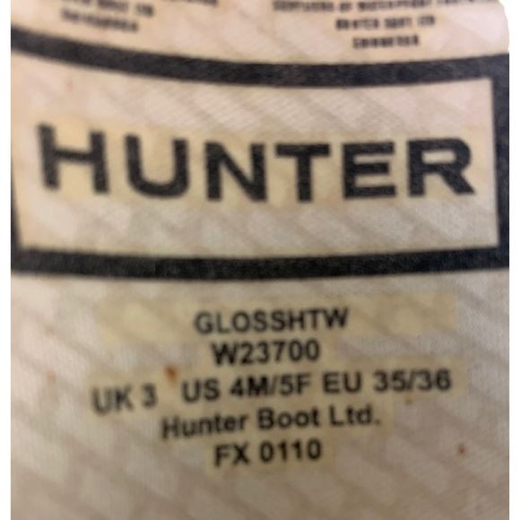 Hunter Womens Rain Boots Blue Round Toe Buckle Platform Heel Pull On 5 M - Picture 10 of 12